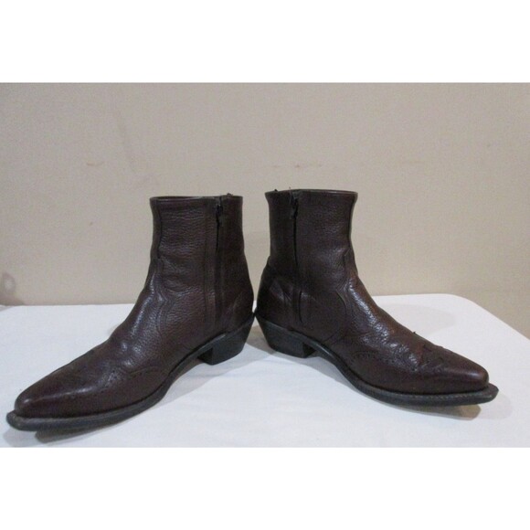 Abilene Western Dress Boots Women Sz 9 Brown Side Zip Leather - Picture 4 of 12